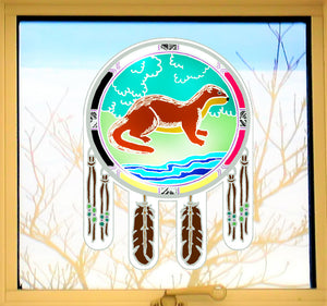 OTTER: Stained Glass Window Decal- ORIGINAL BRIGHT COLORS