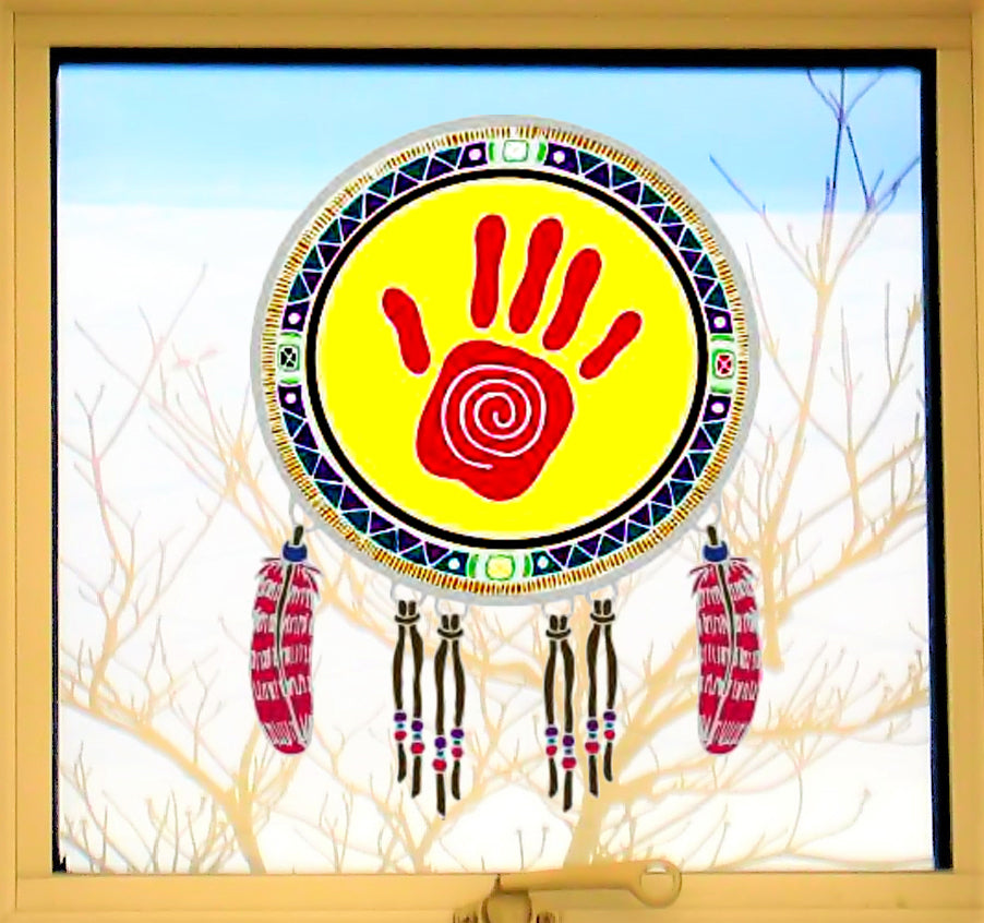 SHAMAN'S HAND:  Stained Glass Window Decal- NEW EARTH TONE COLORS